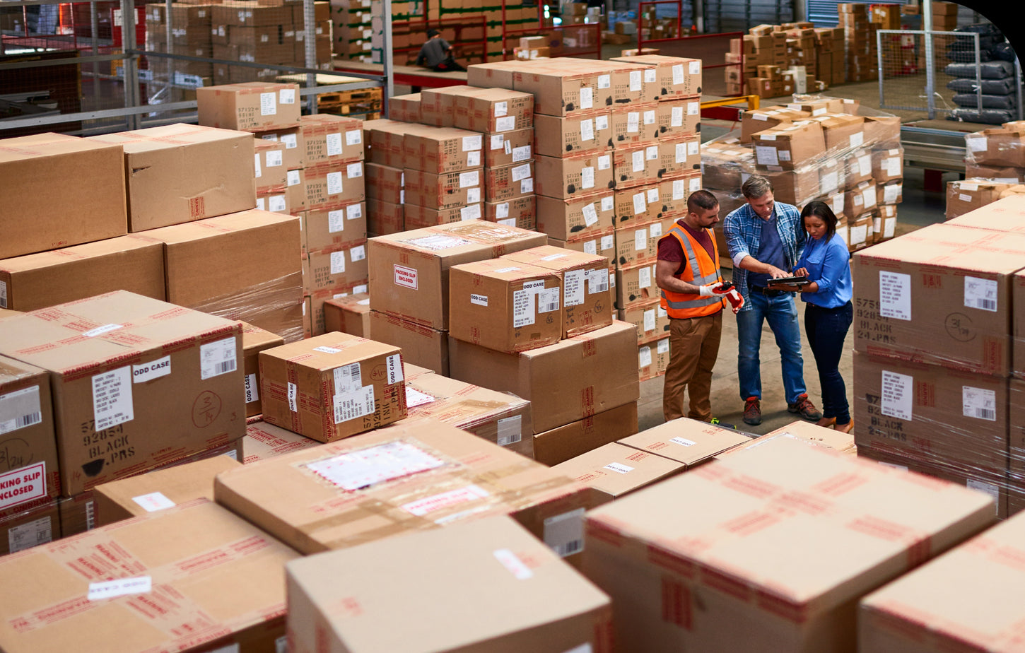 warehouse filled with packages