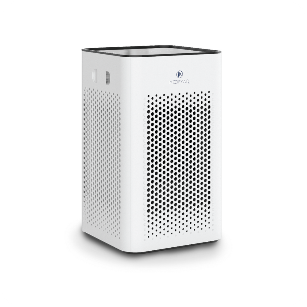 a white air purifier on a white background