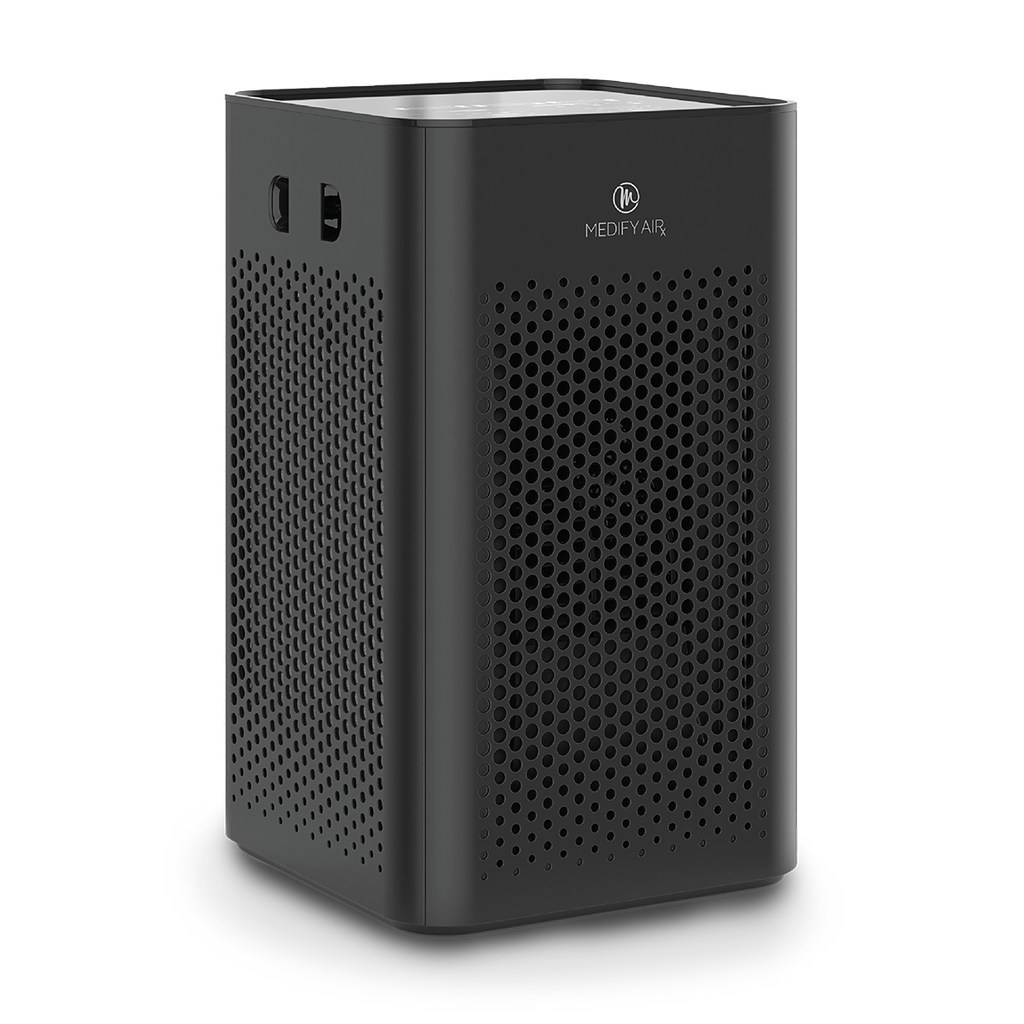 black colored MA 25 air purifier with transparent background