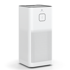 White rectangular MA-50-V3.0 air purifier with perforated front panel and central control button for clean air